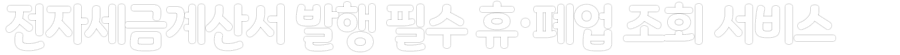 전자세금계산서 발행 휴폐업 조회 서비스